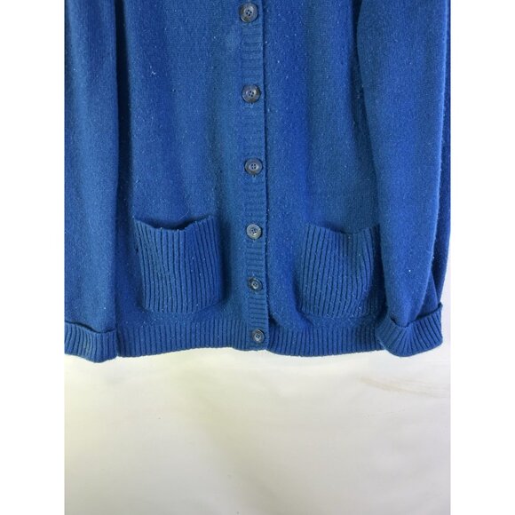 Vintage 90s Orvis Cashmere Distressed Pocket Cardigan Sweater - Picture 2 of 8